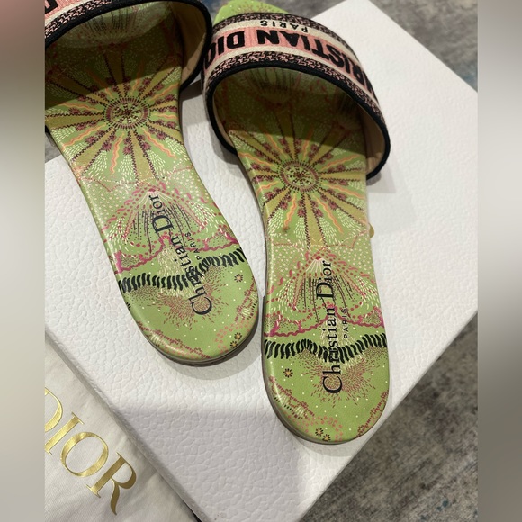 DIOR DWAY Green SANDAL SLIDE 40 authentic - Picture 2 of 8